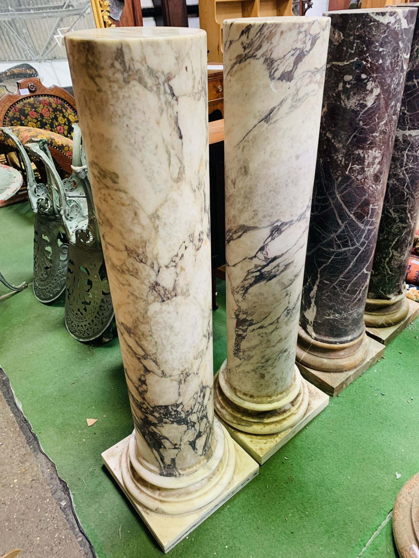 A pair of calacatta marble columns - Image 2 of 9