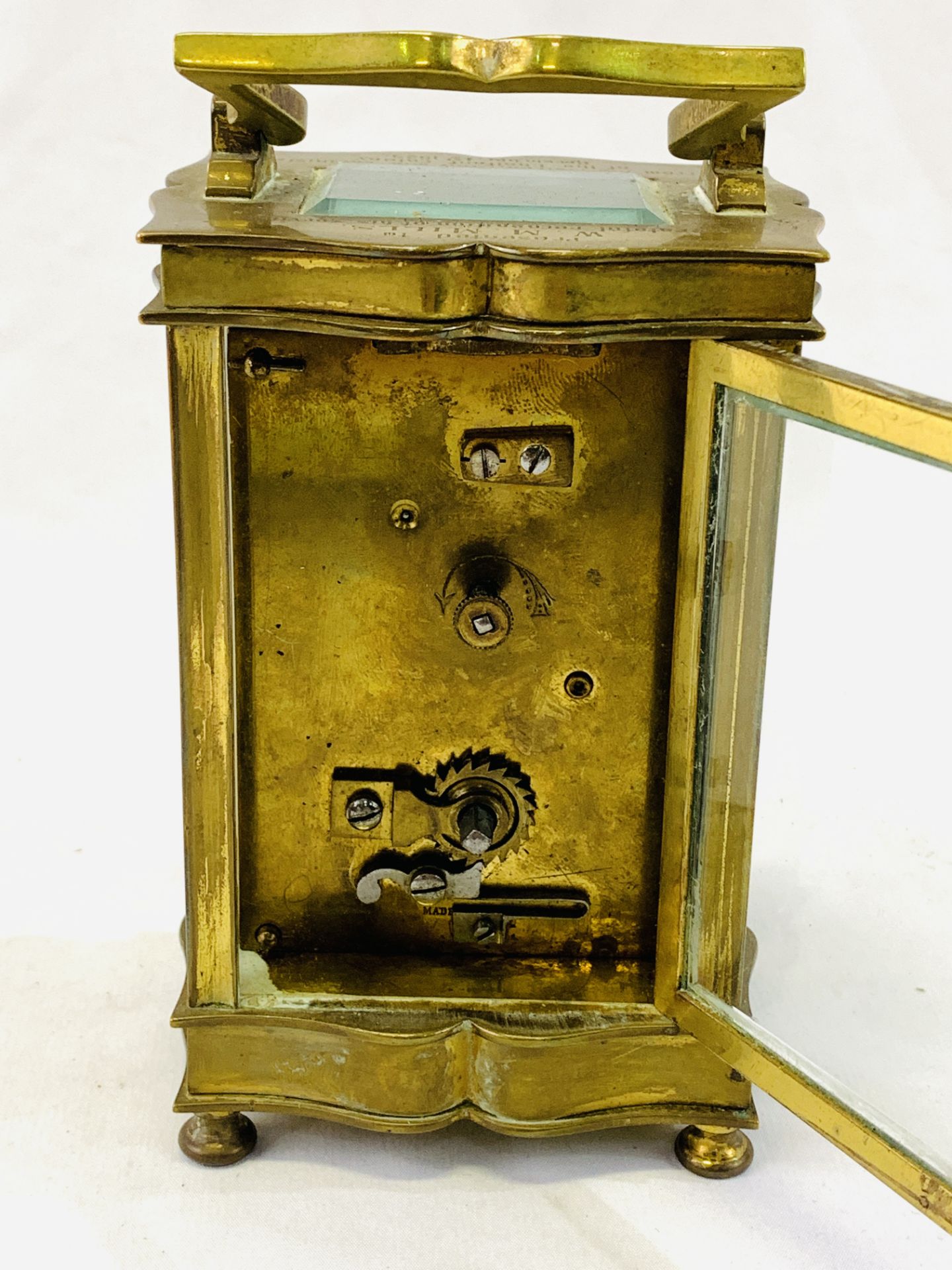 A brass carriage clock - Image 3 of 4
