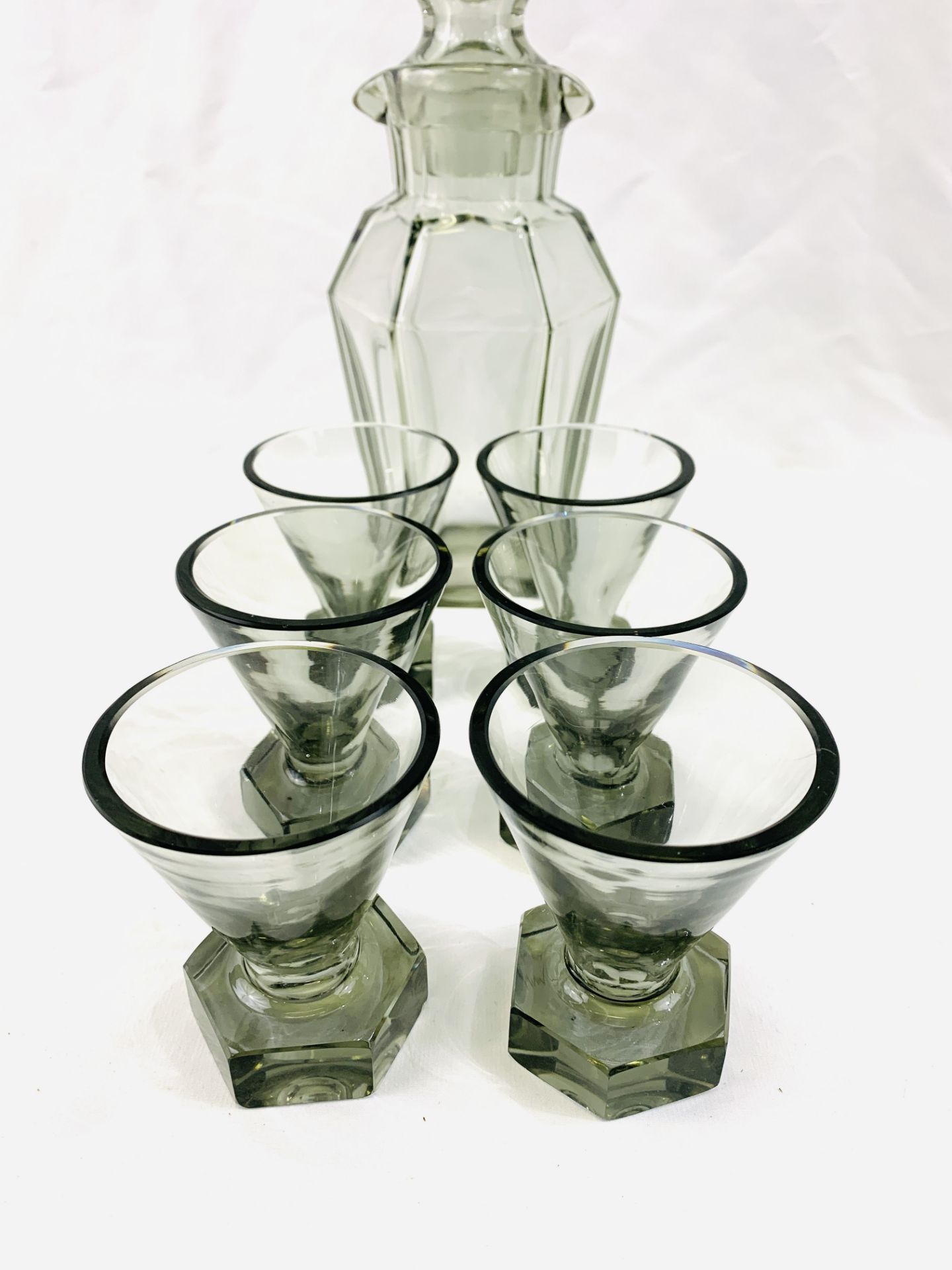 Art Deco smoked glass cocktail set - Image 2 of 6