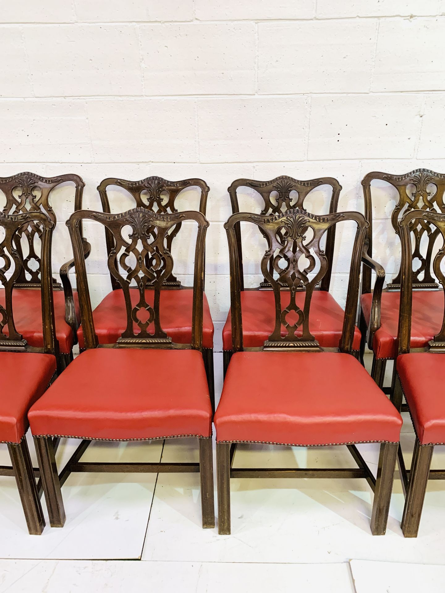 Set of eight (6 + 2) Georgian style dining chairs - Image 6 of 6