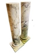 A pair of calacatta marble columns