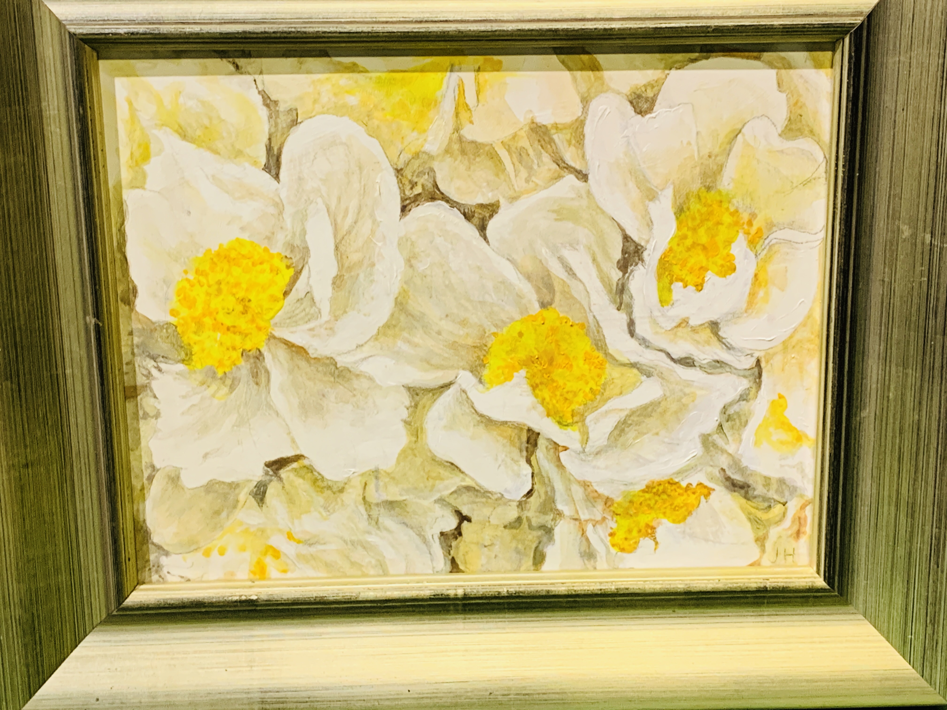 An oil on board of daffodils together with a pastel painting - Image 3 of 6