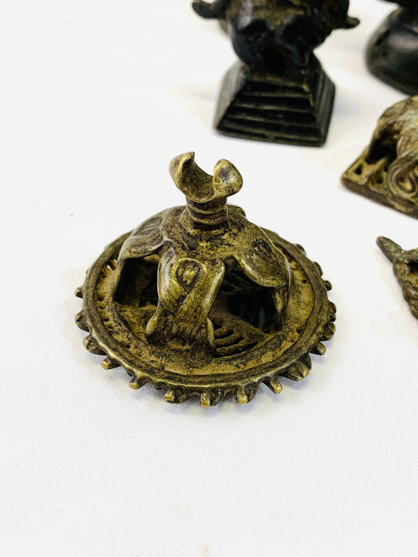 Twelve Chinese bronze opium weights - Image 3 of 7