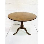 Georgian style mahogany circular tilt top table