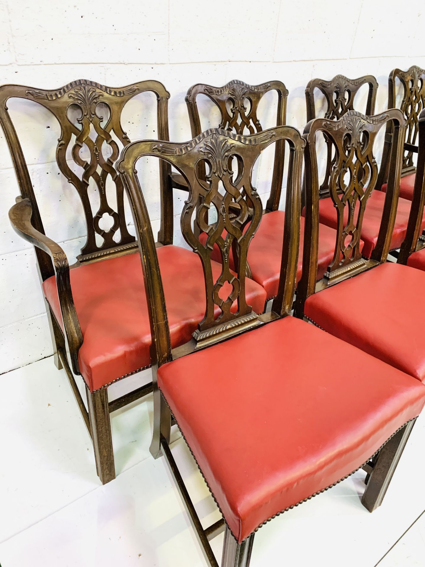 Set of eight (6 + 2) Georgian style dining chairs - Image 2 of 6