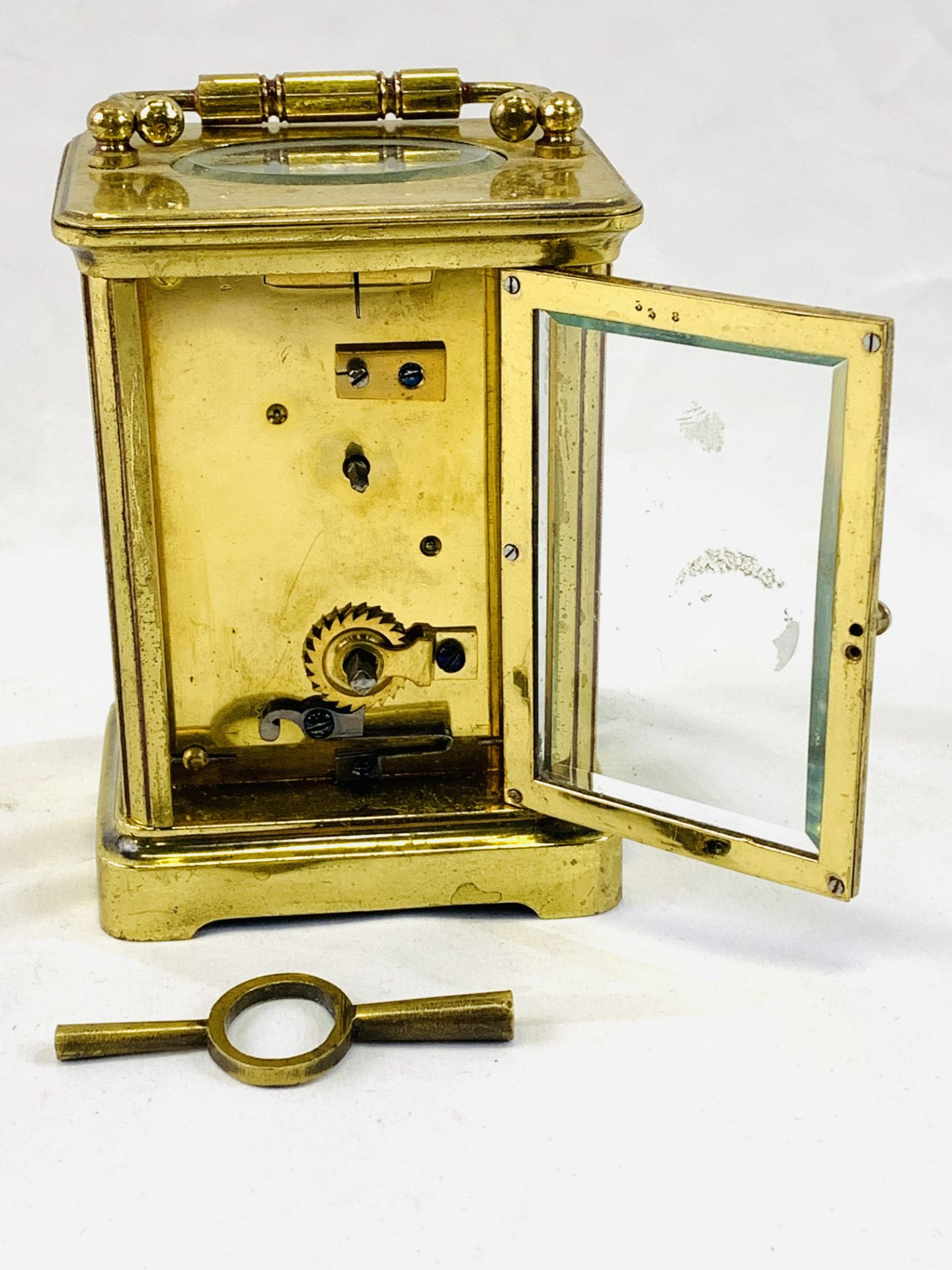 A brass carriage clock - Image 8 of 9