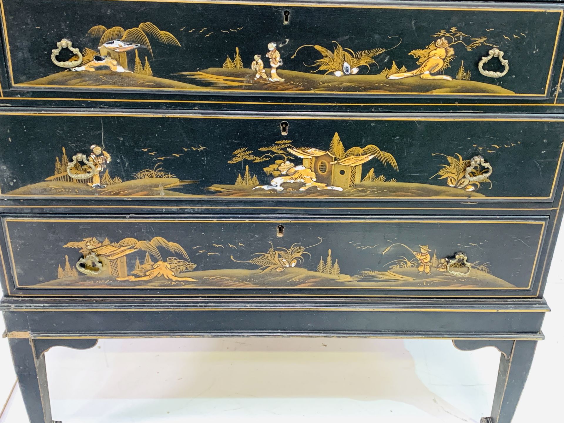 Ebonised bureau - Image 4 of 10