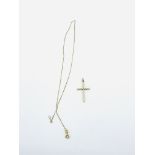 18ct gold chain together with a 9ct gold cross