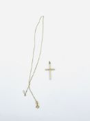 18ct gold chain together with a 9ct gold cross