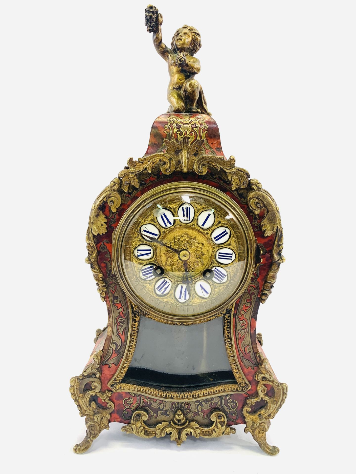 French boulle work mantel clock