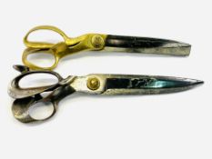 Two pairs of dressmaking scissors, one by Thomas Wilkinson & Son