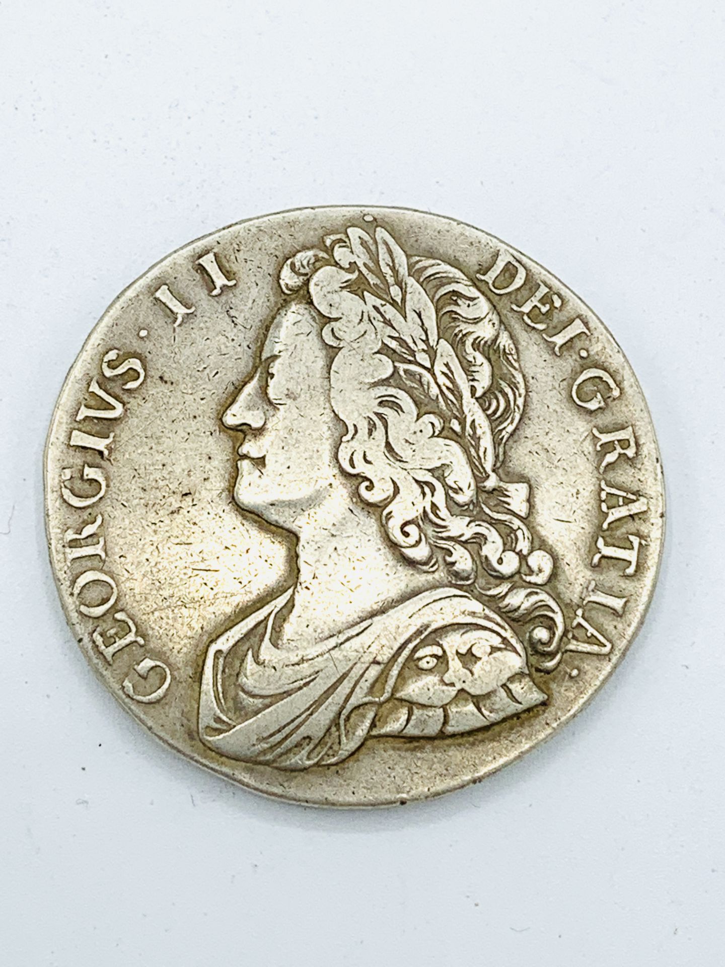 A George II silver crown, 1735