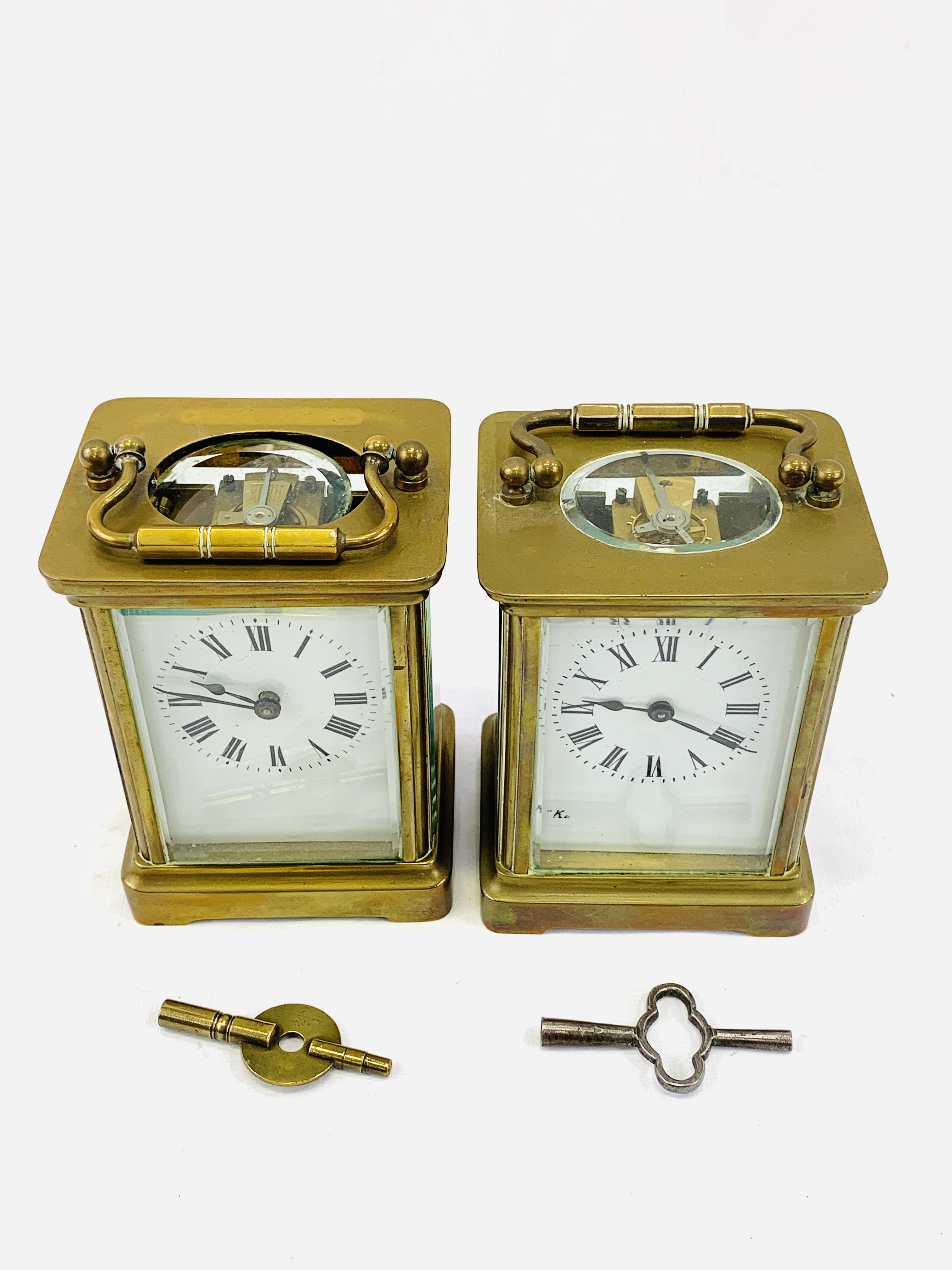 Two brass carriage clocks - Image 2 of 4