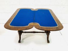 Inlaid walnut and mahogany card table