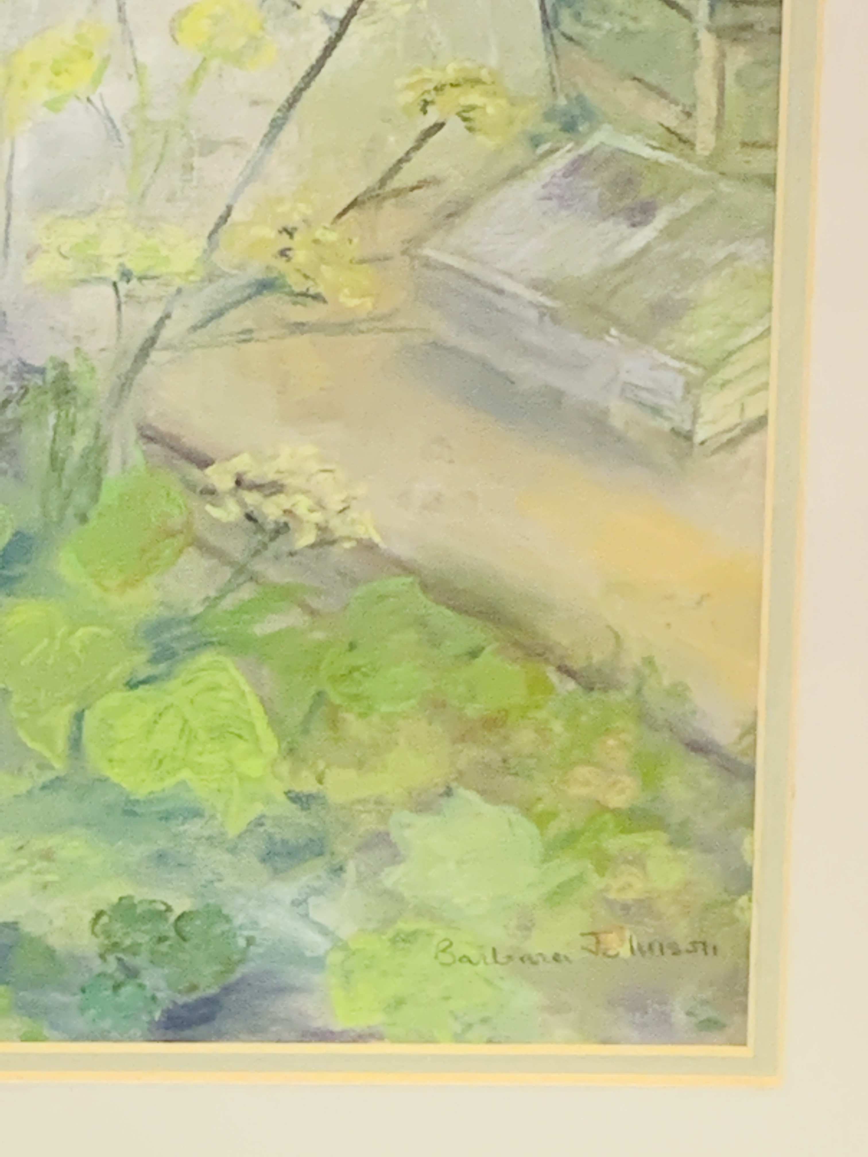 An oil on board of daffodils together with a pastel painting
