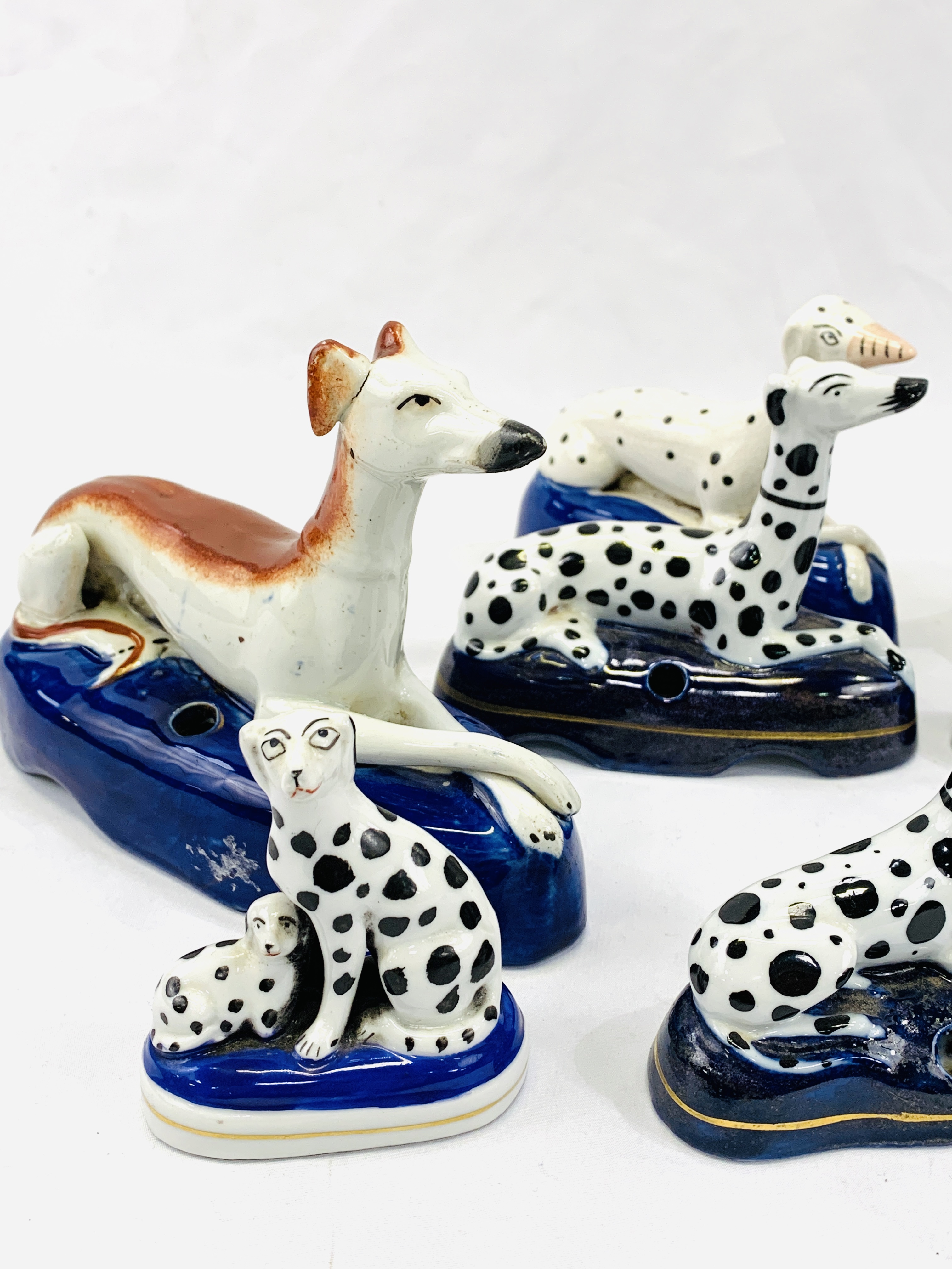 A collection of Staffordshire dogs together with a Beswick dog - Image 2 of 4