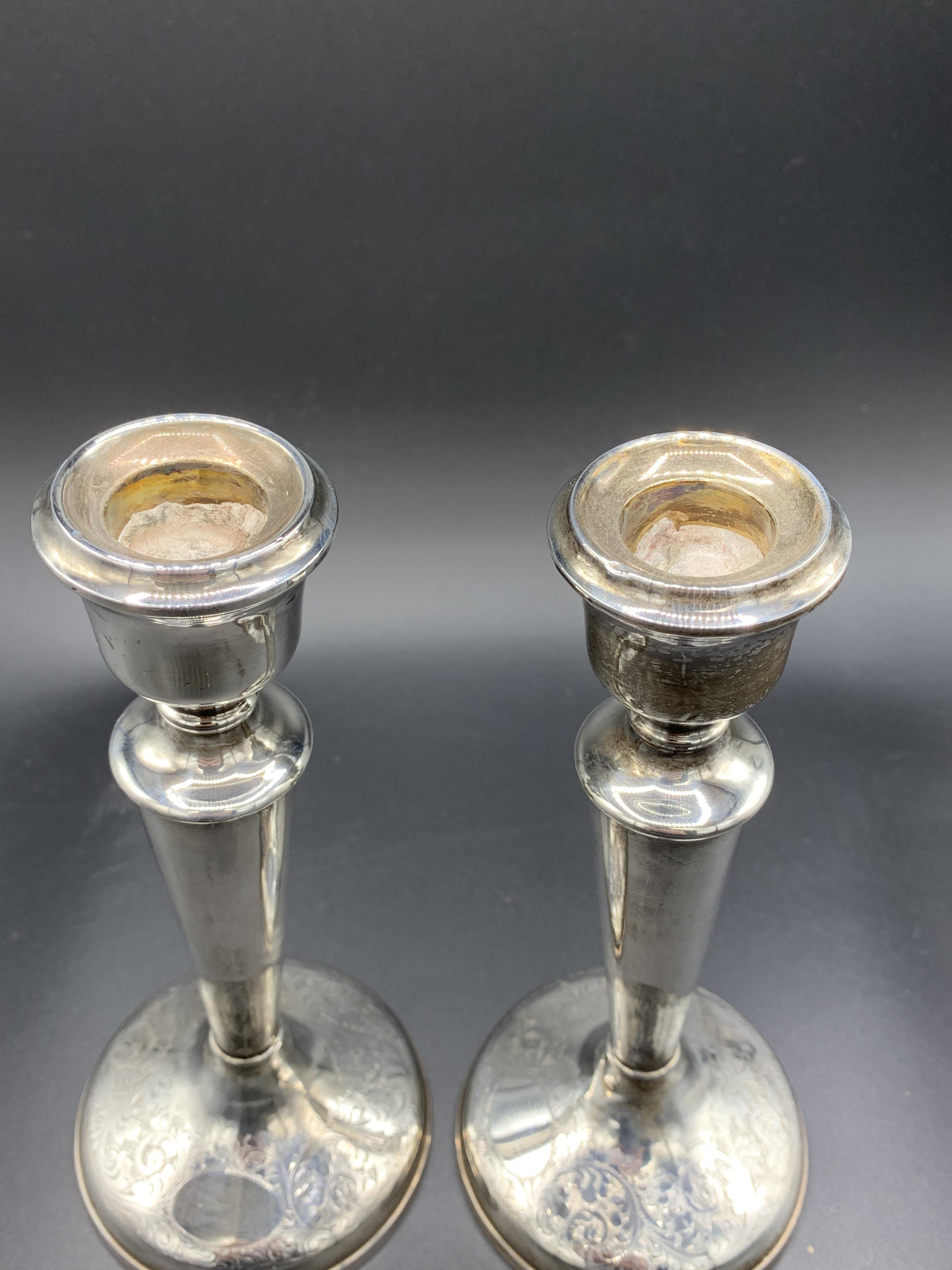 A pair of silver candlesticks by Charles S Green & Co Ltd - Image 3 of 3