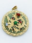 18ct gold Chinese dragon pendant