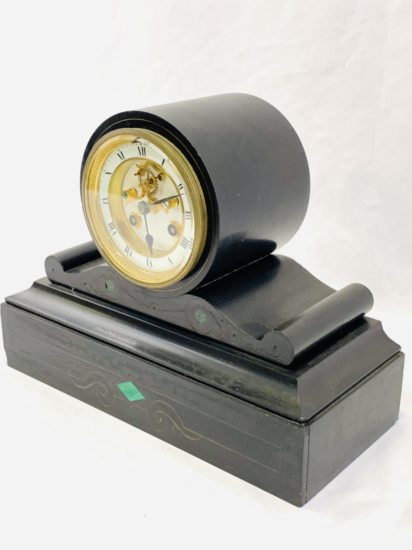 A slate cased mantel clock - Image 3 of 4