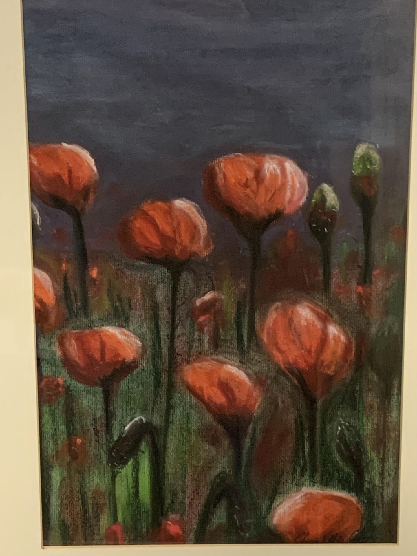 Two framed and glazed watercolours of poppies - Image 2 of 3