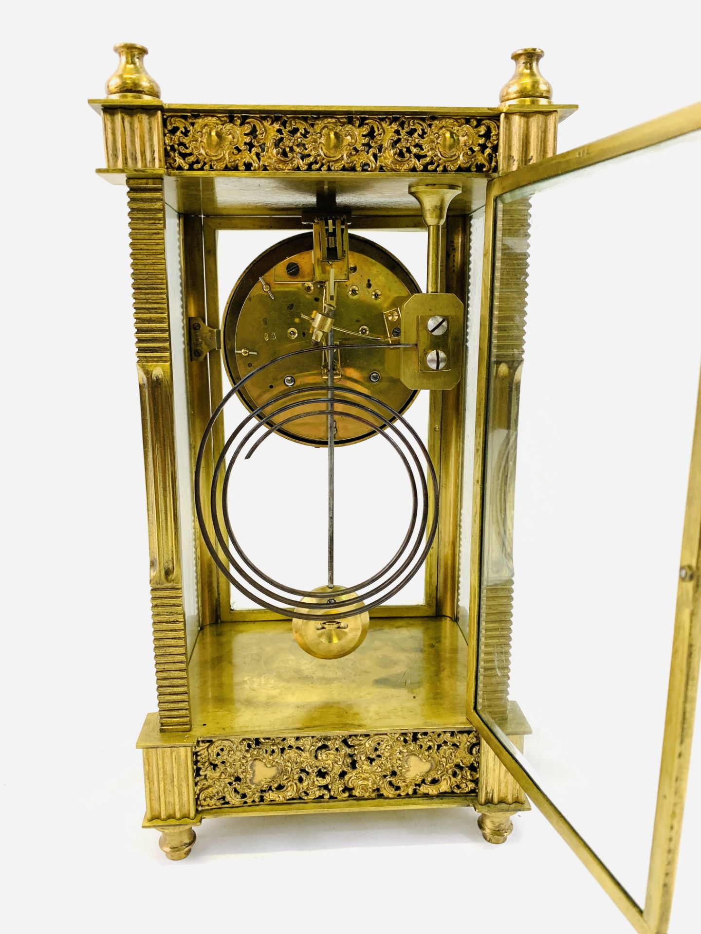 A brass cased mantel clock - Image 2 of 5