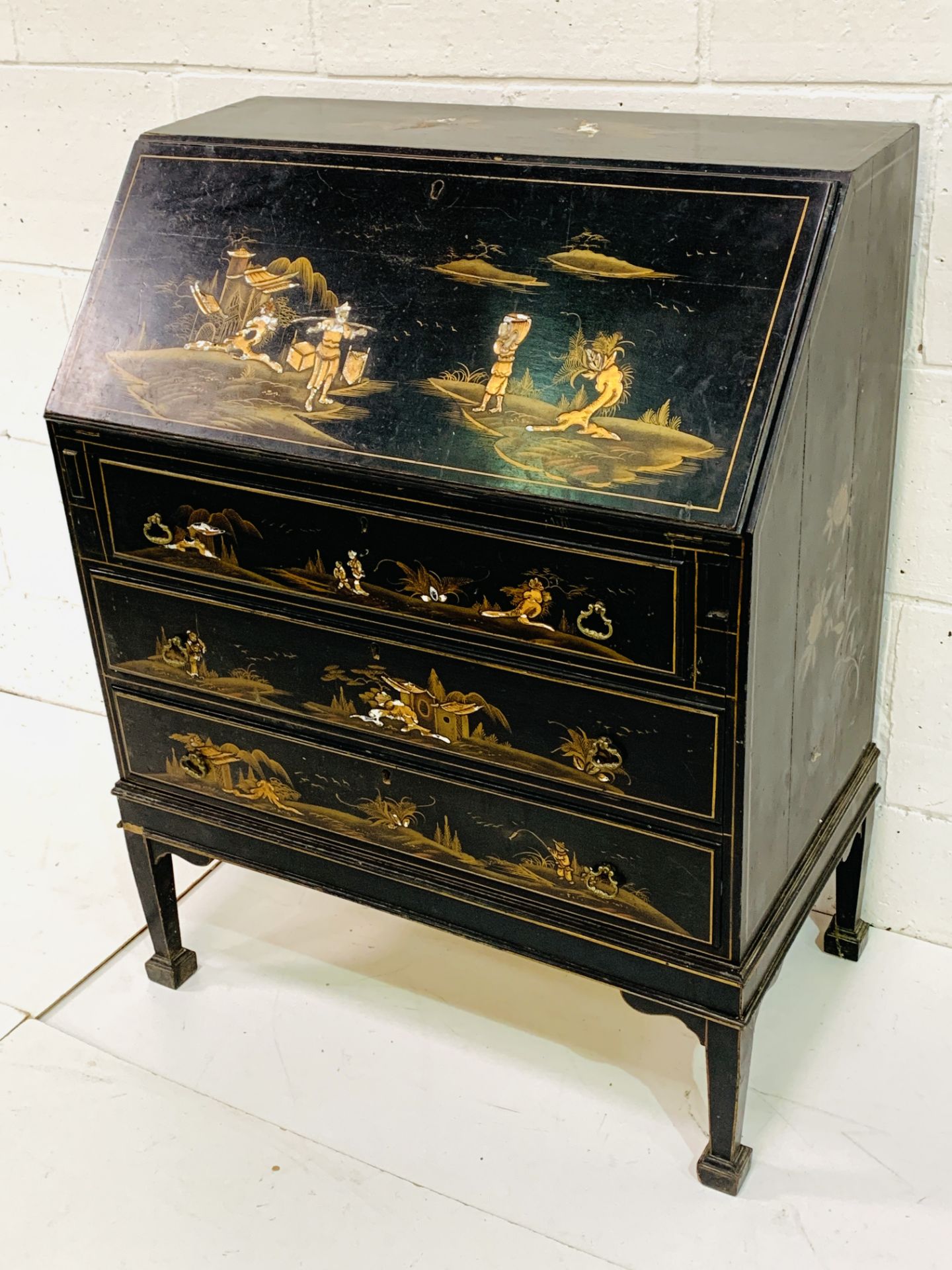 Ebonised bureau - Image 2 of 10