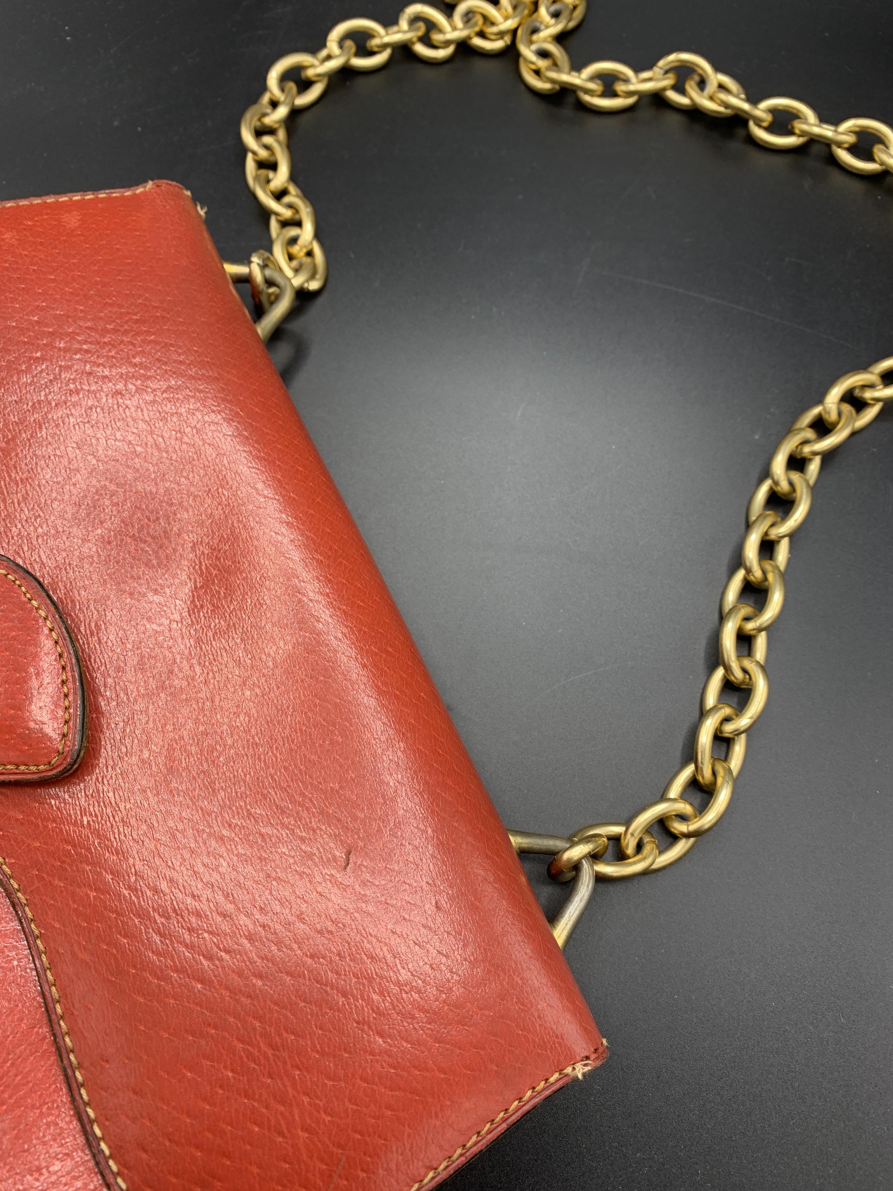 Red leather Gucci handbag - Image 3 of 9