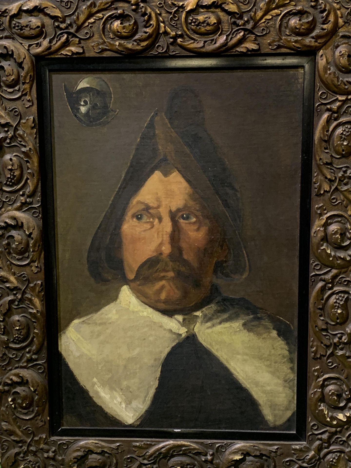 Decorative framed oil on board of a Conquistador - Image 2 of 4