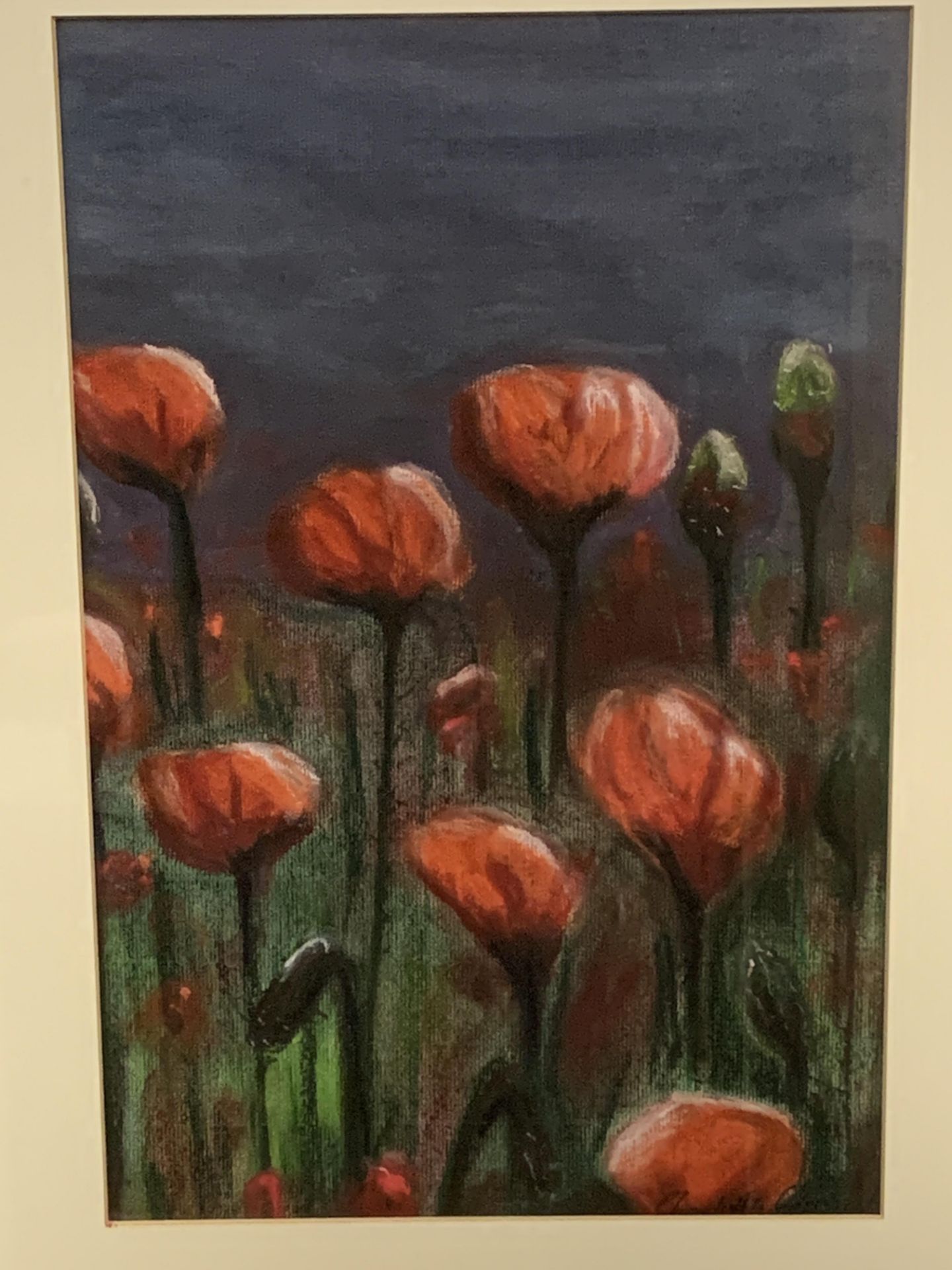 Two framed and glazed watercolours of poppies - Image 3 of 3
