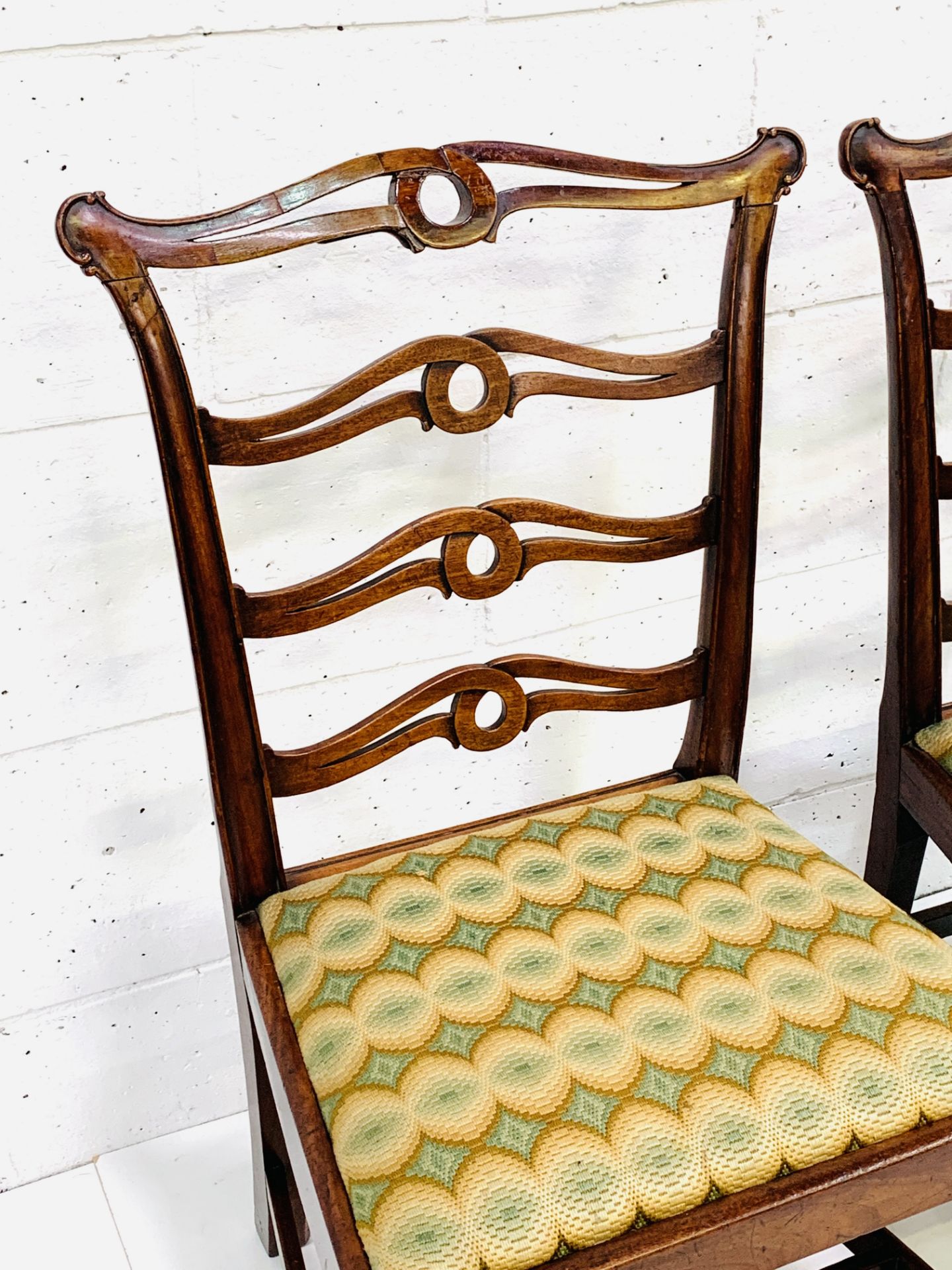 Pair of Georgian mahogany ladder back dining chairs - Bild 5 aus 5