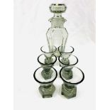 Art Deco smoked glass cocktail set