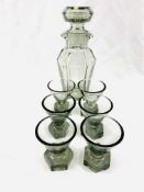 Art Deco smoked glass cocktail set