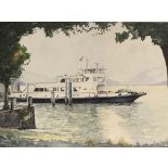Five watercolours featuring boats or shipping by George King.