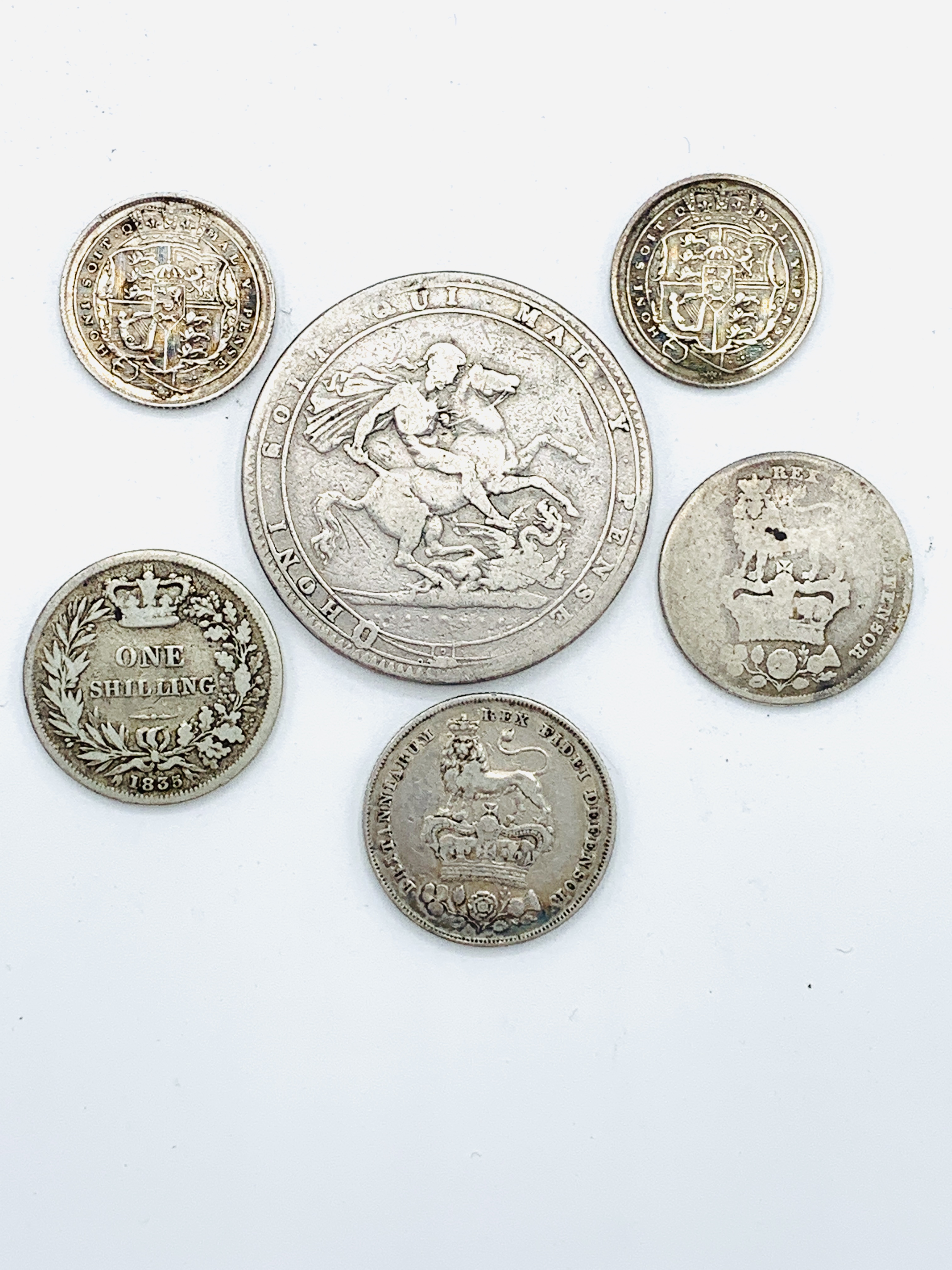 William III silver crown and half crown - Image 2 of 4