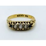 18ct gold 5 stone ring