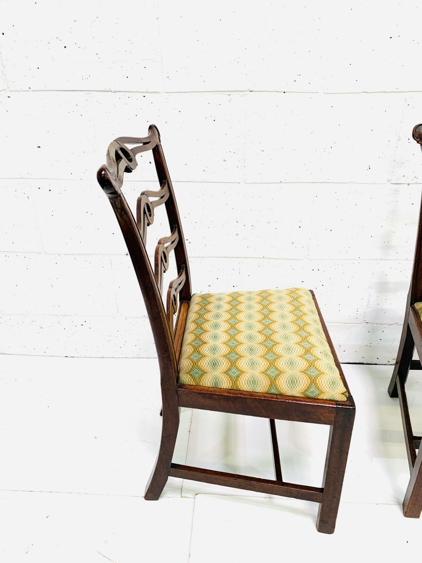 Pair of Georgian mahogany ladder back dining chairs - Bild 4 aus 5