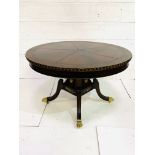 Circular table with tooled leather top
