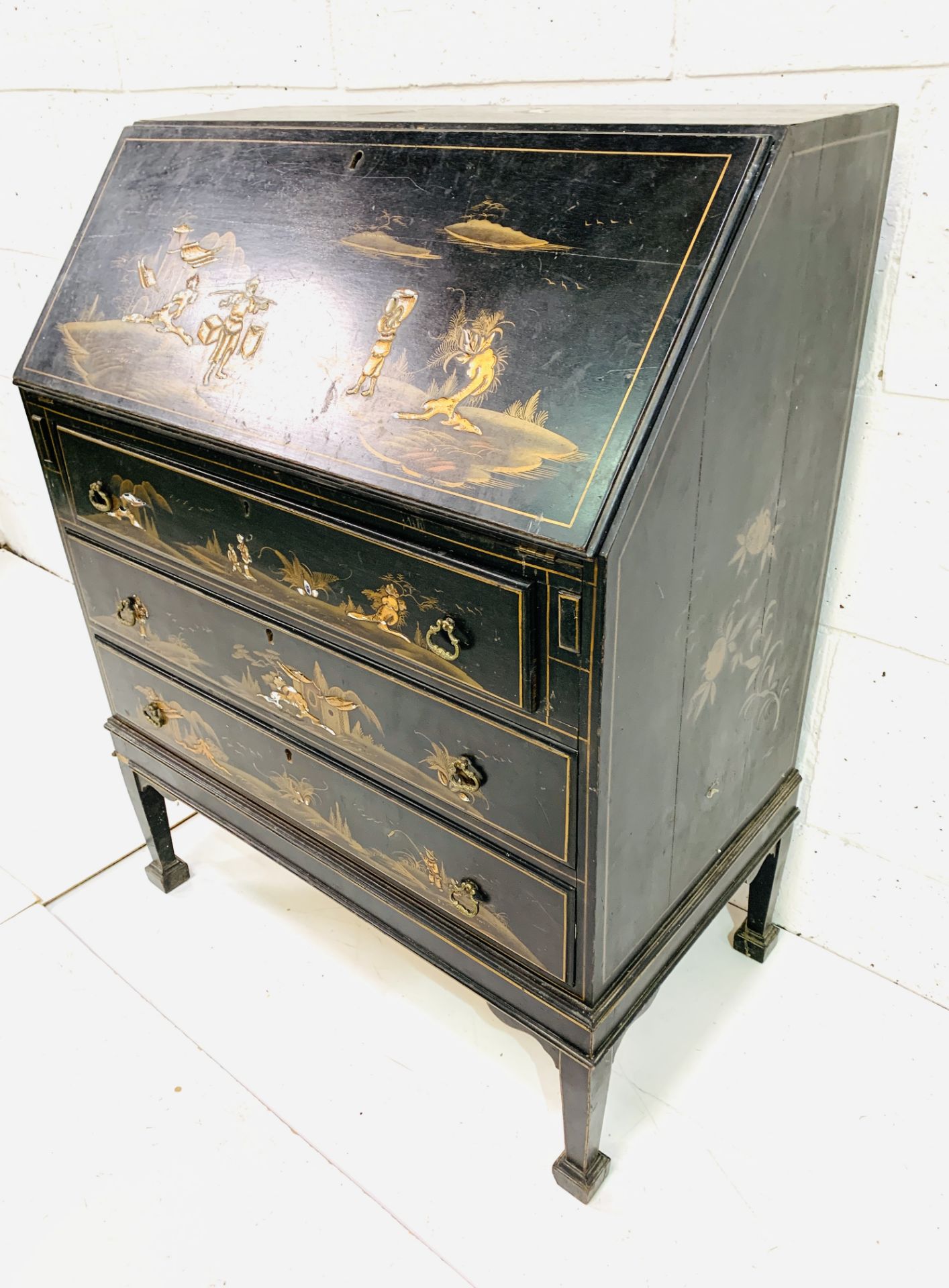 Ebonised bureau - Image 10 of 10