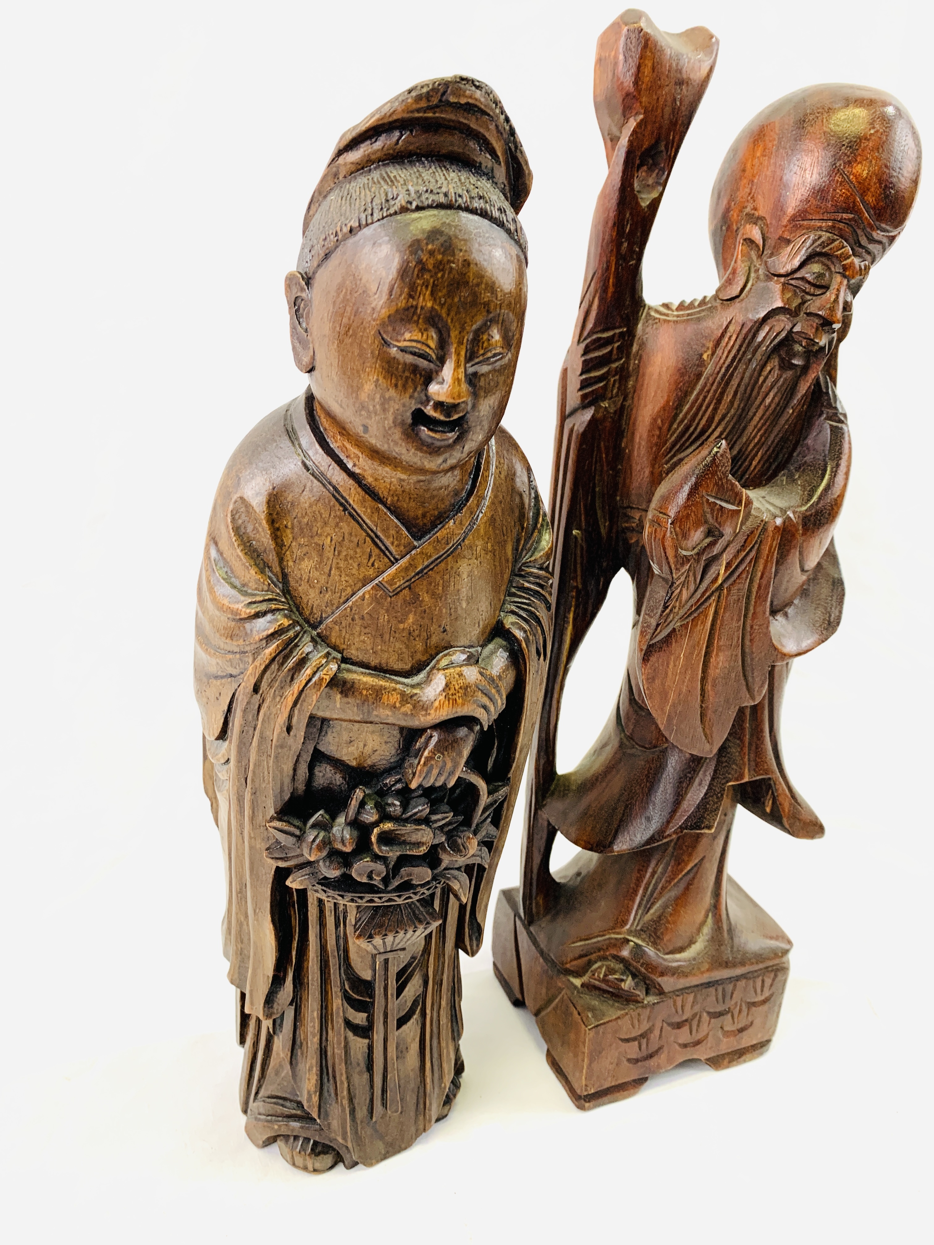 Two carved Oriental figures - Image 3 of 4