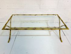 Casa Pupo metal bamboo effect glass top coffee table