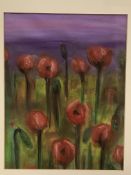 Two framed and glazed watercolours of poppies