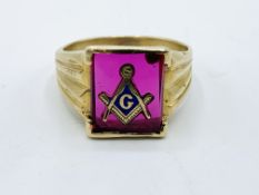 10ct gold Masonic ring