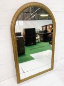 Gilt framed arch top wall mirror