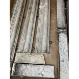 An arabescato marble fire surround, width 170cms, height 143. One side support as found