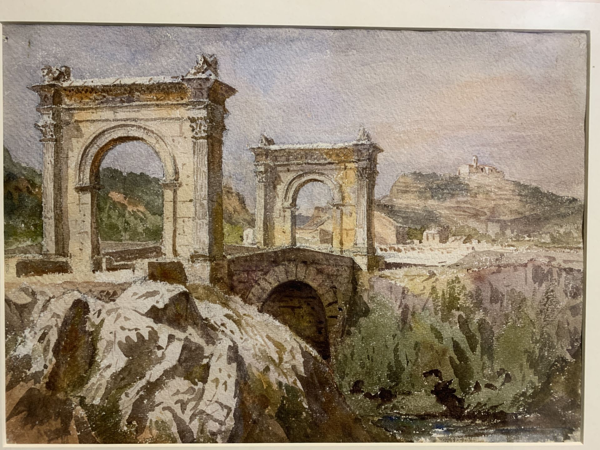 Framed and glazed watercolour by John Louis Petit - Image 3 of 3