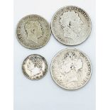 Four Georgian silver coins