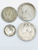 Four Georgian silver coins