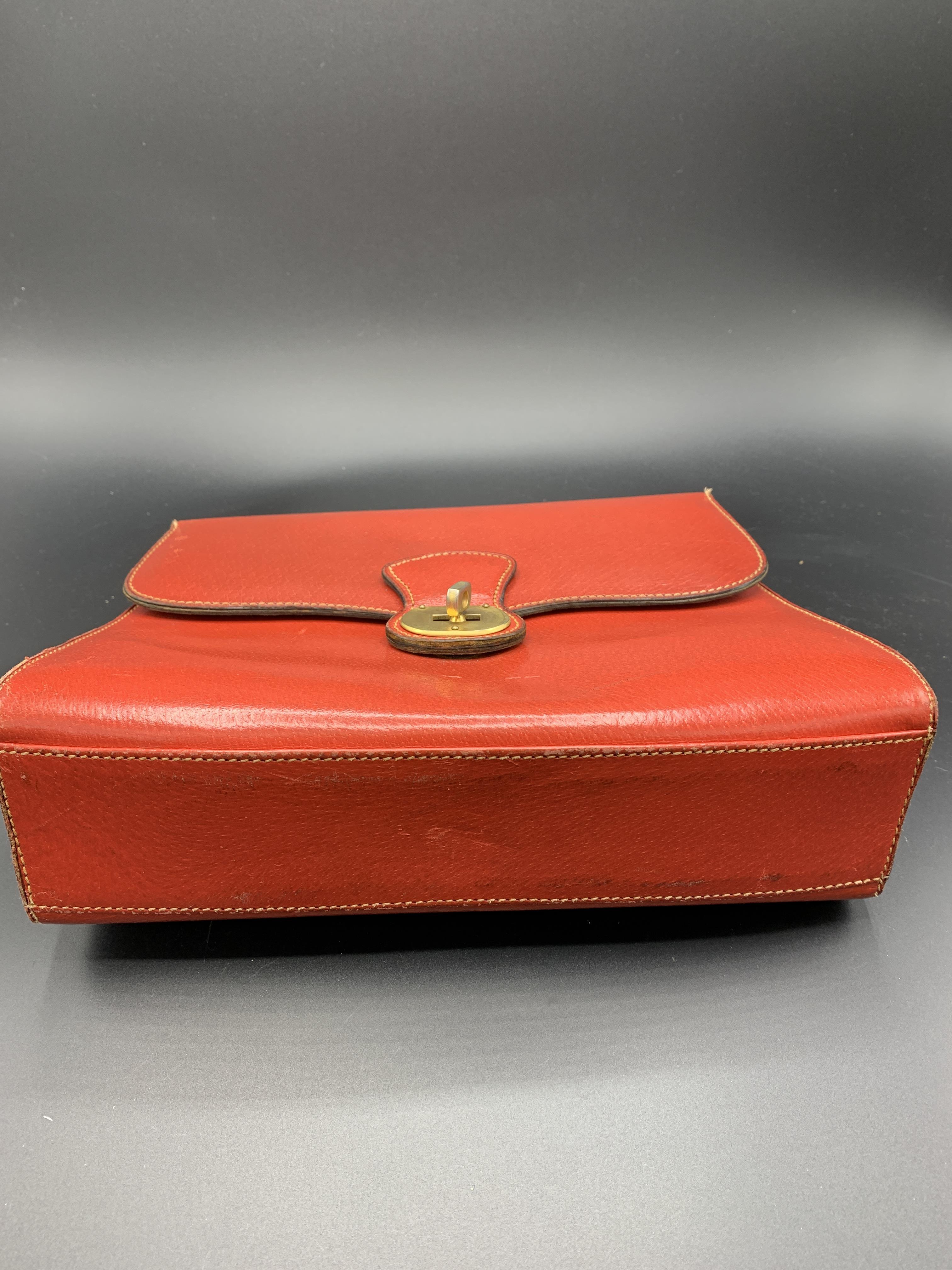 Red leather Gucci handbag - Image 7 of 9