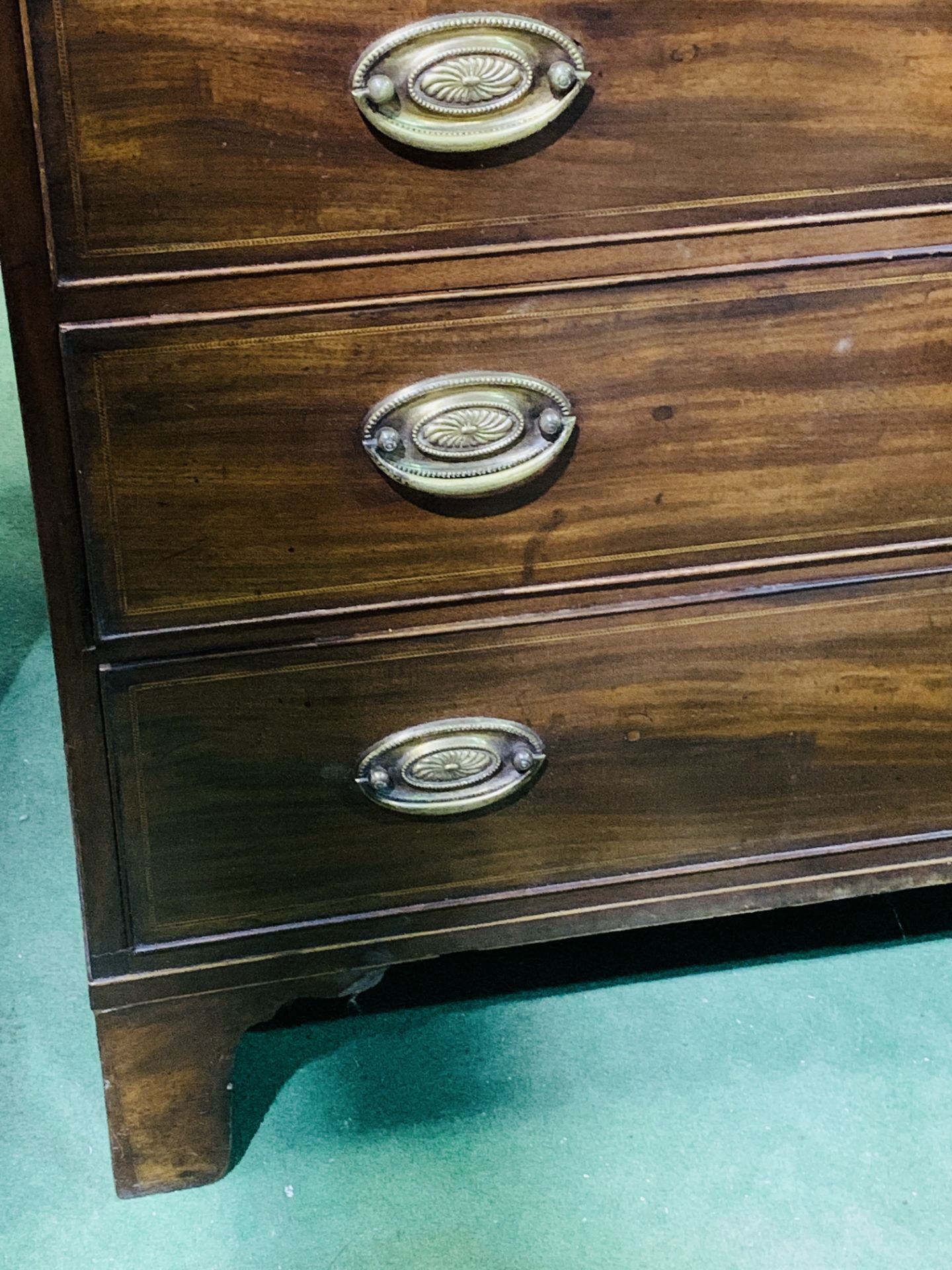 19th century inlaid mahogany secretaire - Image 6 of 6