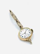Swiss made 9ct gold case manual wind wrist watch
